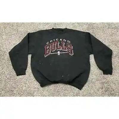 Vintage 90s Chicago Bulls Embroidered NBA Sweatshirt Mens Medium M • $19.99