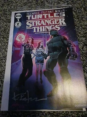 TMNT Stranger Things #1 Cover G 1:100 Variant IDW 2023 Signed Kevin Eastman COA • $75