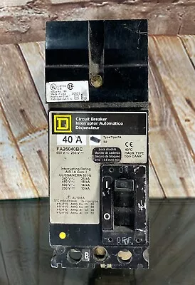 Square D FA26040BC Circuit Breaker 2-Pole 40Amp 4-Phase 600VAC 250 VDC • $69.50