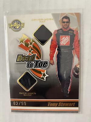 Tony Stewart 2006 Press Pass Head To Toe Race-Used Hat & Shoe 82/99 RARE NASCAR • $3