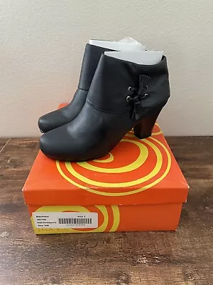 Gabriella Rocha Sachiko Black Burnished PU Boot Heels Women’s Size 9 • $12