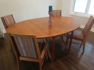 Danish Mid Century Modern Niels Koefoed TEAK Dining Set Table 4 Chairs • $2500