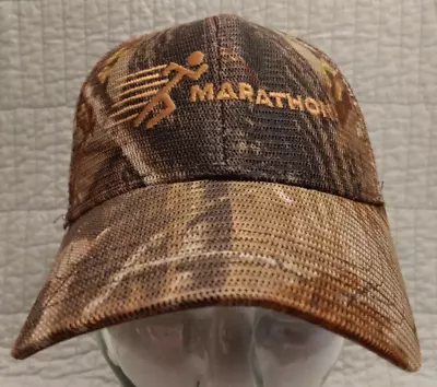 Men's Adj Strapback Cap America Brown Camo Marathon Running Graphic Hat Cap • $16