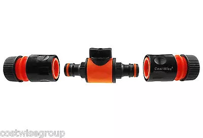 Garden Watering/irrigationHose In Line Tap Shut Off Valve With 2 Hose Connectors • £7.99