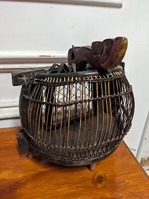 Vintage Indonesian Wooden Bird Cage Or Trap? • $29.99