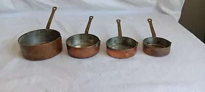 Vintage Copper And Brass Measuring Cups Set Of 4 Nesting 1/4 To 1 Cup • $24.95