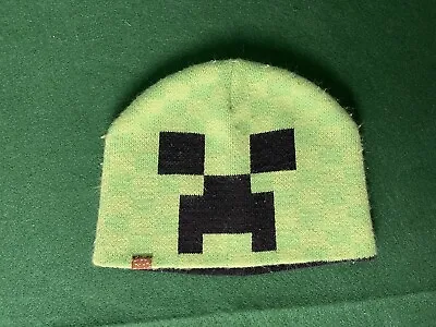 JINX Minecraft Creeper Face Knit Beanie Unisex Winter Hat Cap Used Once Size S/M • $12.99