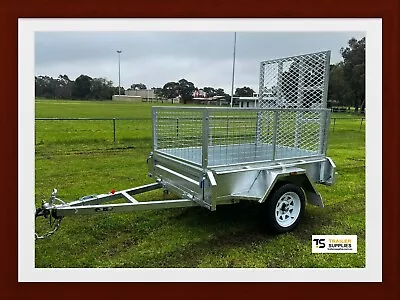 7x5 Galvanised Full Welded Tipper Box Trailer With 60mm Cage And Ramp • $2850