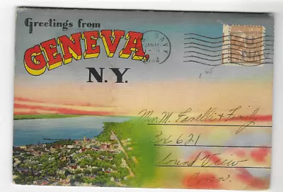 Vintage-postcard Folder-geneva New York • $2.25