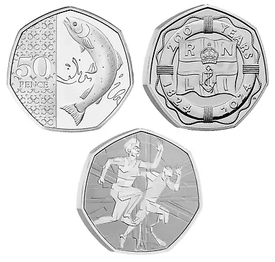 2024 50p Pence Coin RNLI Salmon And Team GB Olympics UK Royal Mint Uncirculated • £14.95