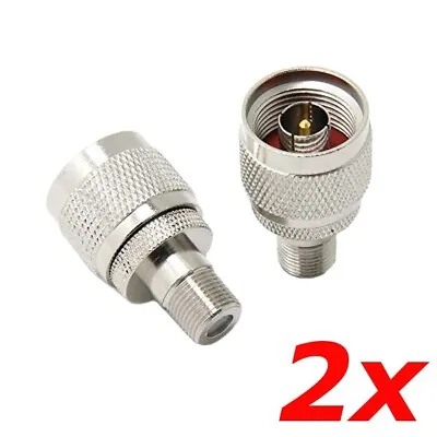 2 Pack F Type Female Jack To N Male Plug RF WiFi Antenna Coax Adapter Connector • $7.69