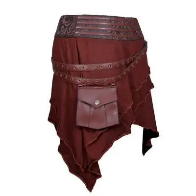 Steampunk Victorian Medieval Elf Ranger Cosplay Mini Skirt With Removable Bag • $46