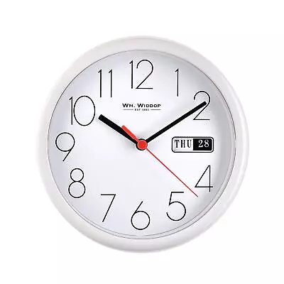 Monochrome Wall Clock Traditional White Arabic Dial Widdop Kitchen Office 21.5cm • £14.29