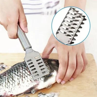 Fish Scales Remover Scraper Tool Fast Cleaning Brush Shaver Descaler Fishing • $18.62