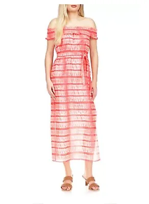 NWT Michael Kors Womens Orange Sangria Tie Dye Sleeveless Maxi Dress Sz 1x  $165 • $14.99
