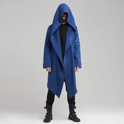 Men's Coat Cardigan Cape Hooded Long Jacket Trench Cloak Sweatshirt Outwear UK • $31.10