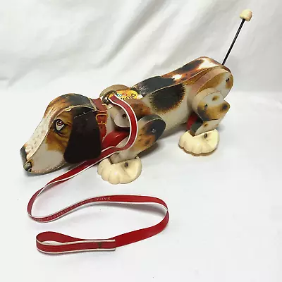 Vintage 1961 Fisher Price Snoopy Sniffer Wooden Dog Leash Pull Along Toy #181 • $24.99