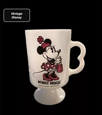 Vintage Minnie Mouse Milk Glass Coffee Mug • $8