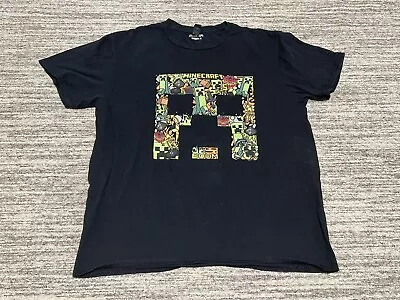 Minecraft Shirt Adult Extra Large Black Short Sleeve Creeper Graphic Games Mens • $6.99