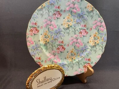 Shelley MELODY CHINTZ  FOOTED RIPON  8  PLATE  -  GOLD TRIM   #13133 • $72.20