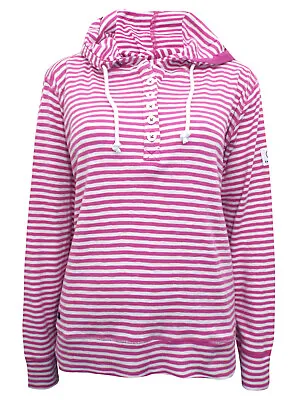 Lazy Jacks FUCHSIA Pure Cotton Striped Hoody Size 8 To 18 (XSmall To XXL) • £17.64