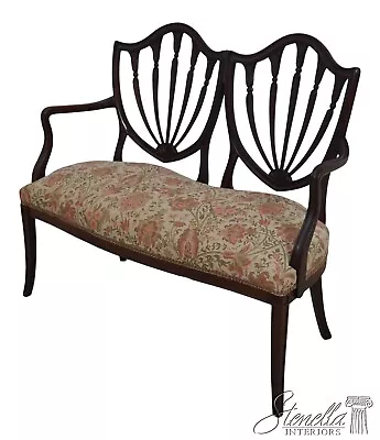 L63965EC: Hepplewhite Style Vintage Double Settee • $1095