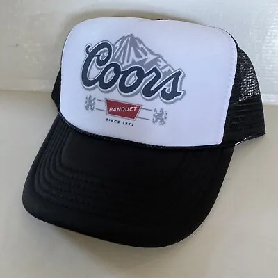 Vintage Coors Beer Hat Banquet Beer Trucker Hat Snapback Black Party Summer Cap • $16.10