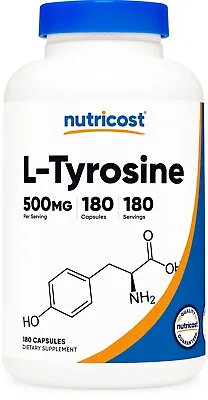 Nutricost L-Tyrosine 500mg - 180 Capsules - Gluten Free & Non-GMO • $14.98