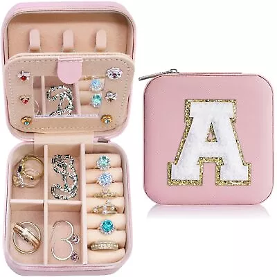 Travel Jewelry Case Personalized Initial Travel Jewelry Box Mini Jewelry Tr... • $20.62