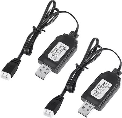 YACSEJAO 2 Pack 7.4V LiPo Battery USB Charger Cable For RC Model Vehicle Buggy • £13.84