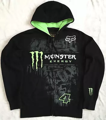 Monster Energy 4 Ricky Carmichael Racing Motorsport Hoodie Sweater Jacket Size L • $119.99