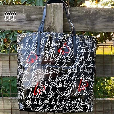 Kate Spade Ooh La La Heart French Vinyl Vintage Tote EUC • $148