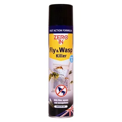 Zero In Fly Wasp Mosquitoes Killer Nest Control Foam Indoor Aerosol Spray 300ml • £5.99