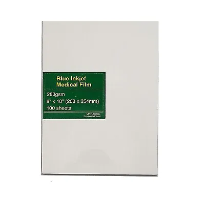 100 Sheets Inkjet Medical Blue Film For X Ray Imaging Film Size 8 Inch X 10 Inch • $70.19