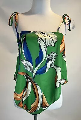 ZARA Women's Size S Hawaiian Floral Satin Tank Top NWT • $15.99