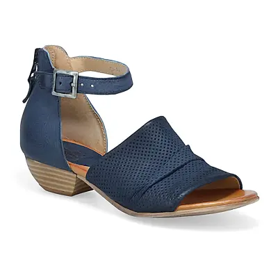 Miz Mooz Leather Heeled Sandals Charle River Blue Ankle Strap Shoes Size 9-9.5 W • $52.64
