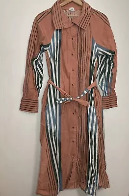 Marimekko Vintage Maxi Dress Size Medium Finland Geometric Lines 70s 80s • $146