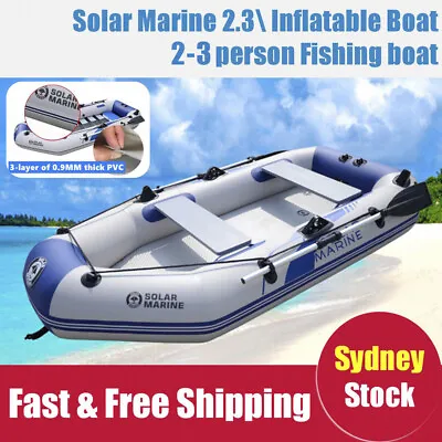 2.3M Inflatable Boat Dinghy With Hard Air-Deck Fishing Boat Wear Resistant • $599