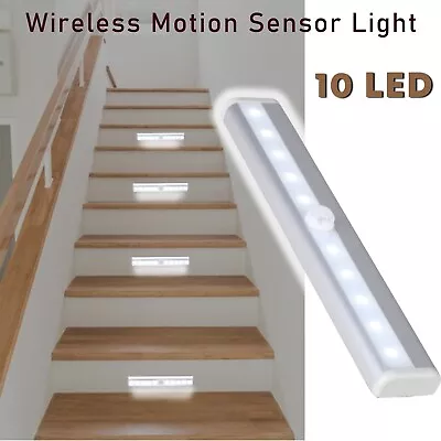 Wireless Motion Sensor Under Cabinet Closet Light Kitchen Counter LED Night Lamp • £6.79