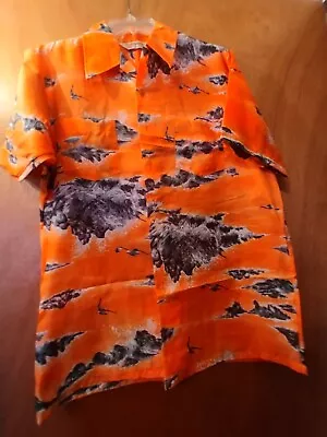 Hawaiian Shirt Vintage  Romani Collection Size 16-16 1/2 (L) Permanent Press  • $14.99