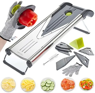 IDEAL Pro Mandolin Slicer 6 In 1 V Blade Vegetable Cutter Shredder Grater • £28.99