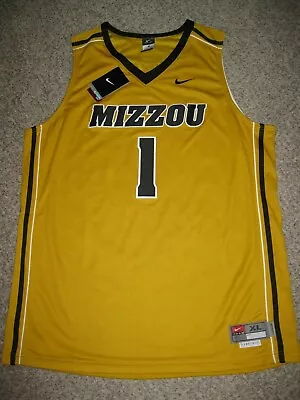 Missouri Tigers #1 Mens Gold 2015 Nike Twill Basketball Jersey • $100