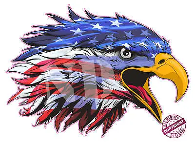 Screaming American Flag Eagle Head Decal • $54.95