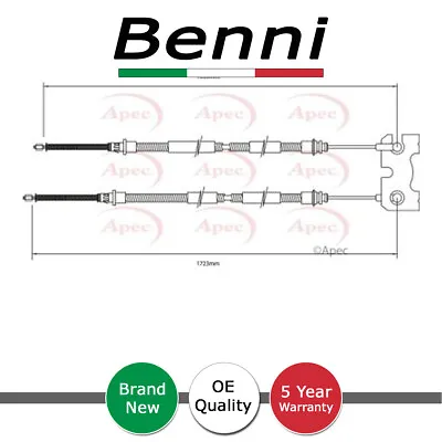 Hand Brake Cable Rear Benni Fits Ford Escort 1.3 1.4 1.6 1.8 D TD 95AB2A603AE • $47.08