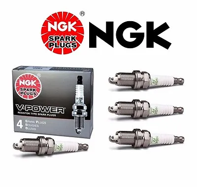 4 X NGK V-Power Resistor OEM Power Performance Spark Plugs BKR5E # 7938 • $11.96
