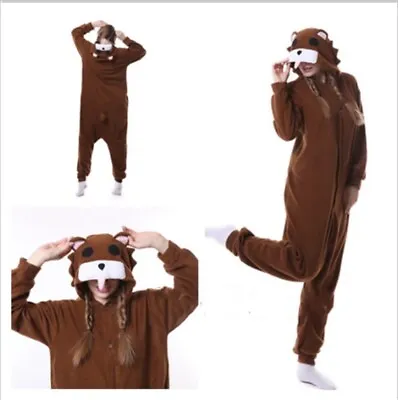 £15.59 • Buy Animal Dull Bear Costume Unisex Fancy Kigurumi Pajamas Onesie0 Carnival Cosplay