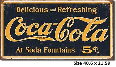 Coca Cola 1910 Logo RUSTIC Metal Tin Sign 1235  LICENSED Made In USA • $15