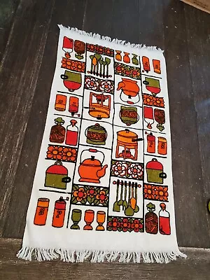 NOS Vtg Royal Terry Cotton Flower Power Salt Pepper 24”x15”  Hand Towel 60s 70s • $12.99