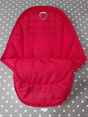 ⭐ GC! GENUINE ICandy Strawberry 1  Pomegranate  Red Pushchair Padded Seat Liner⭐ • £13.95