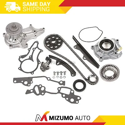 Timing Chain Kit W/ 2 Metal Guides Water Oil Pump Fit 85-95 Toyota 22R 22RE • $94.95